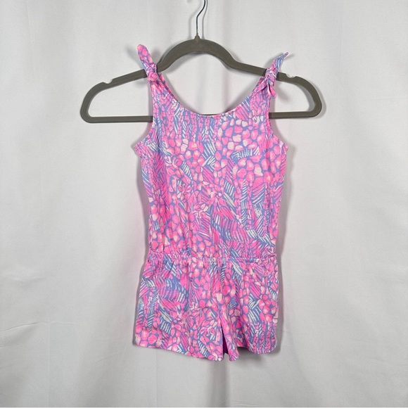 Lilly Pulitzer Pink and White Girl's Romper - Picture 5 of 10